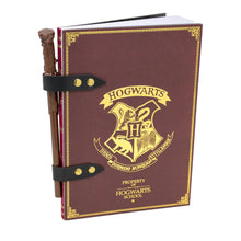Load image into Gallery viewer, HARRY POTTER HOGWARTS JOURNAL / NOTEBOOK &amp; WAND PENCIL SET
