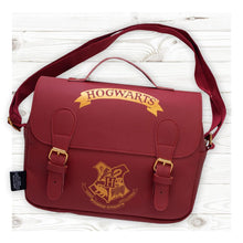 Load image into Gallery viewer, HARRY POTTER HOGWARTS PREMIUM SATCHEL SCHOOL INSULATED LUNCH BAG -  BURGANDY &amp; GOLD
