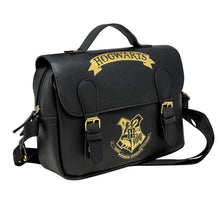Load image into Gallery viewer, HARRY POTTER HOGWARTS PREMIUM SATCHEL INSULATED SCHOOL LUNCH BAG - BLACK &amp; GOLD
