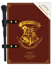 Load image into Gallery viewer, HARRY POTTER HOGWARTS JOURNAL / NOTEBOOK &amp; WAND PENCIL SET
